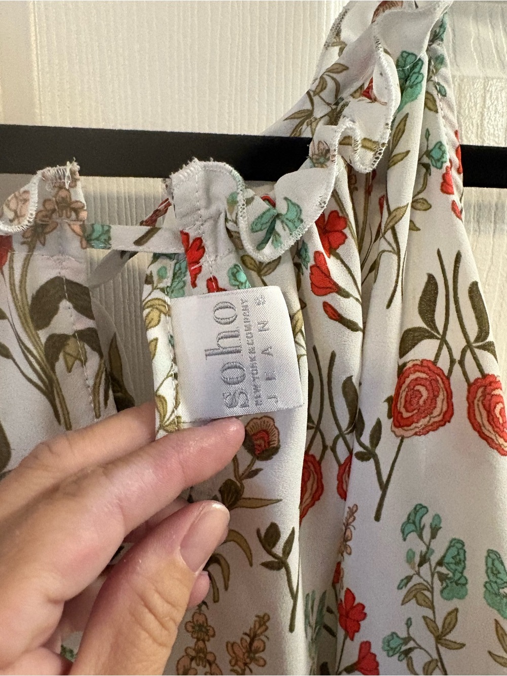 Floral White Circle Skirt with Orange & Green Print - Picture 3 of 5